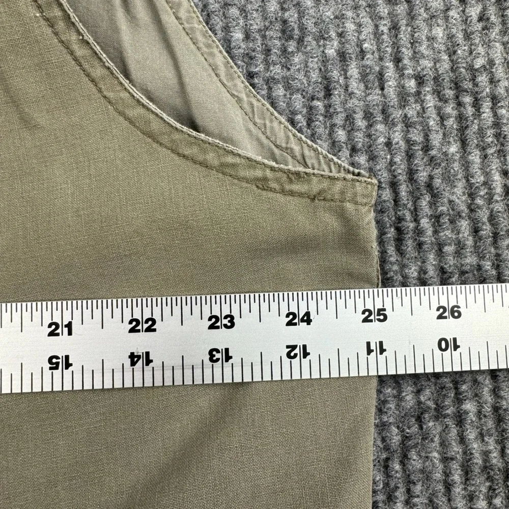 Vtg Banana Republic Safari Vest Mens XL Khaki Zip Hood Utility Fishing Cotton